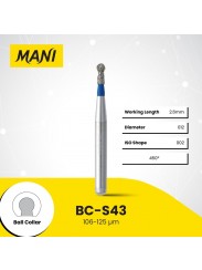 Mani Diamond Bur - Ball Collar, Medium (Short Shank), 5Pcs/PK, MDBBC-S43