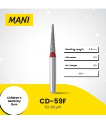 Mani Diamond Burs - Children's Dentistry, Pointed Cone, Fine, 5Pcs/PK, MDBCD-59F