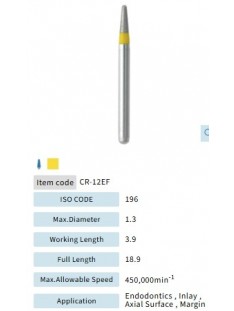Mani Diamond Burs - CR Preparation, Extra-Fine, 5Pcs/PK , MDBCR-12EF