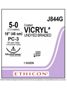 JJ844G  Ethicon Vicryl 5-0 16mm 45cm Suture Box/12
