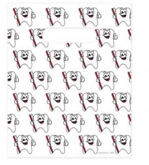 Tootie Tooth Scatter Print Bags 20 x 25 cm, 100/Pack - 11096142