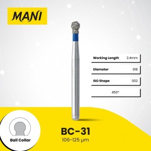 Mani Diamond Burs - Ball Collar, Medium, 5Pcs/Pk, MDBBC-31