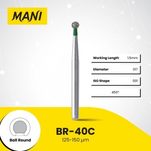 Mani Diamond Burs - Ball Round, Coarse, 5Pcs/Pk, MDBBR-40C
