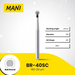 Mani Diamond Bur, Ball Round , Super-Coarse, 5pcs/pk MDBBR-40SC