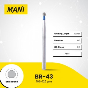 Mani Diamond Burs - Ball Round, Medium, 5Pcs/Pk, MDBBR-43