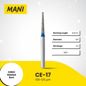 Mani Diamond Bur - Cerec , Medium, 5Pcs/PK, MDBCE-17