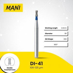 Mani Diamond Burs - Double Inverted Cone, Medium, 5Pcs/PK, MDBDI-42