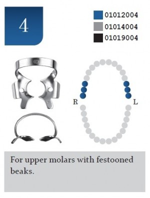 DENTECH KSK Rubber Dam Clamp Molar Glossy #4