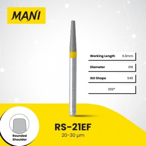 Mani Diamond Bur - Rounded Shoulder, Extra Fine, 5Pcs/PK, MDBRS-21EF