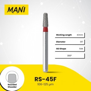 Mani Diamond Bur - Rounded Shoulder, Fine, 5Pcs/PK, MDBRS-45F