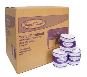 Royal Touch Individually Wrapped 2ply 400 Sheet Toilet Rolls 48/Carton