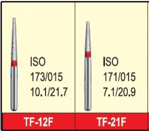 Mani Diamond Burs - Flat End Taper, Fine, 5Pcs/PK