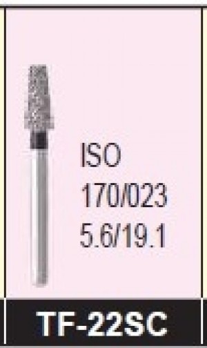 Mani Diamond Burs - Flat End Taper, TF-22SC, Super-Coarse, 5pcs/pk
