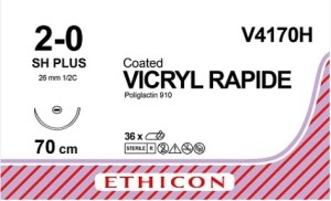 JJV4170H Ethicon Vicryl rapide 2/0 26mm 70cm Suture Box/36