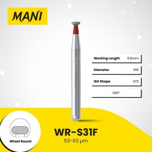 Mani Diamond Burs - Wheel Round End, Fine(Short Shank), 5Pcs/PK, MDBWR-S31F